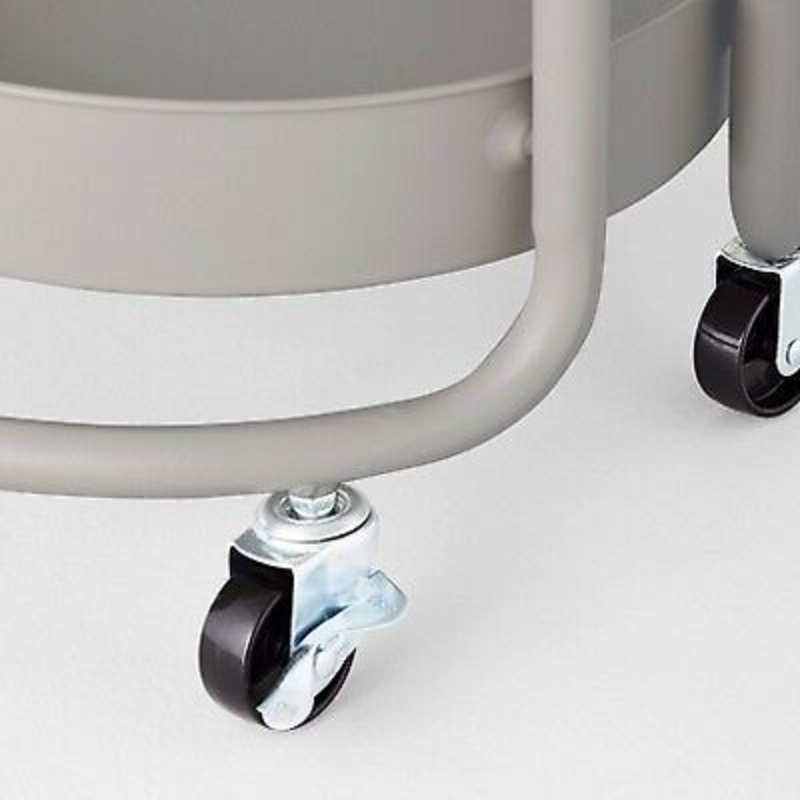 3 Tier Round Metal Utility Cart Gray - Brightroom
