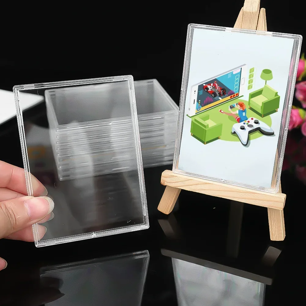 Custodia rigida in acrilico trasparente Custodia in mattoni per carte trasparenti per kit espositore per cornice protettiva per carte fotografiche idol di gioco