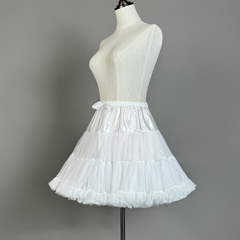 Woman Short Fluffy Petticoat Crinoline Lolita Tutu Under Skirt For Pleated Skirt Cosplay Wedding Prom Dress