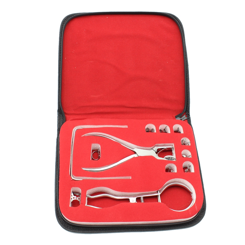 1 Set Dentistry Dam Hole Puncher Set With Leather Bag Pliers For Dentist Perforator Rubber Orthodontic Dental Tools Dam Clip