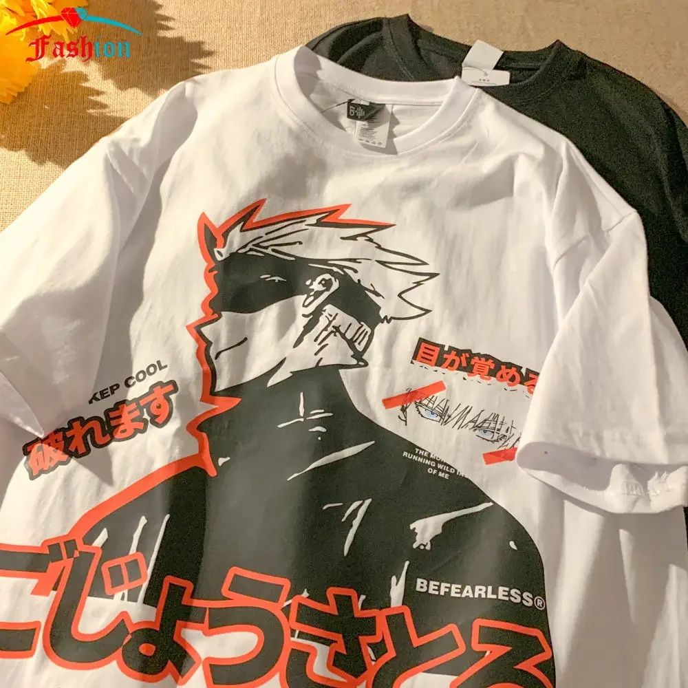 Bông Tai Kẹp Nữ Áo Thun Nữ Cửu Âm Chân Kinh Kaisen In Unisex Quá Khổ Áo Thoáng Mát Hoạt Hình Anime Thun Ngộ Nghĩnh Dạo Phố Cao Cấp