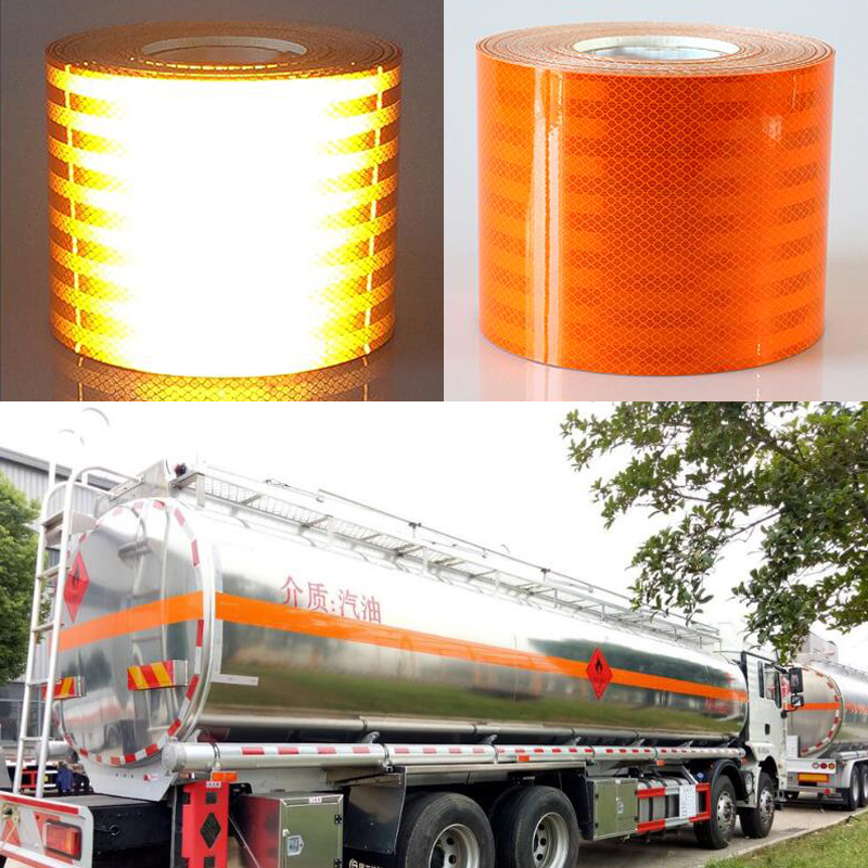 Adesivo riflettente adesivo impermeabile con striscia riflettente arancione microprisma di qualità eccellente 3M per nastro di avvertimento per camion cisterna larghezza 15cm