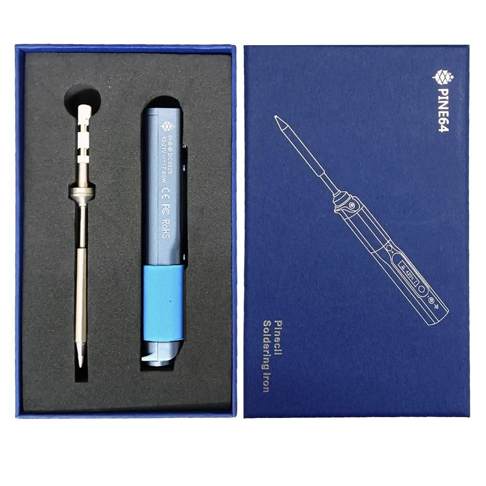 Pine64 Smart Soldering Iron Pinecil V1 Version Mini Portable Fast Heating with Adjustable Temperature with TS-B2 Soldering Tip