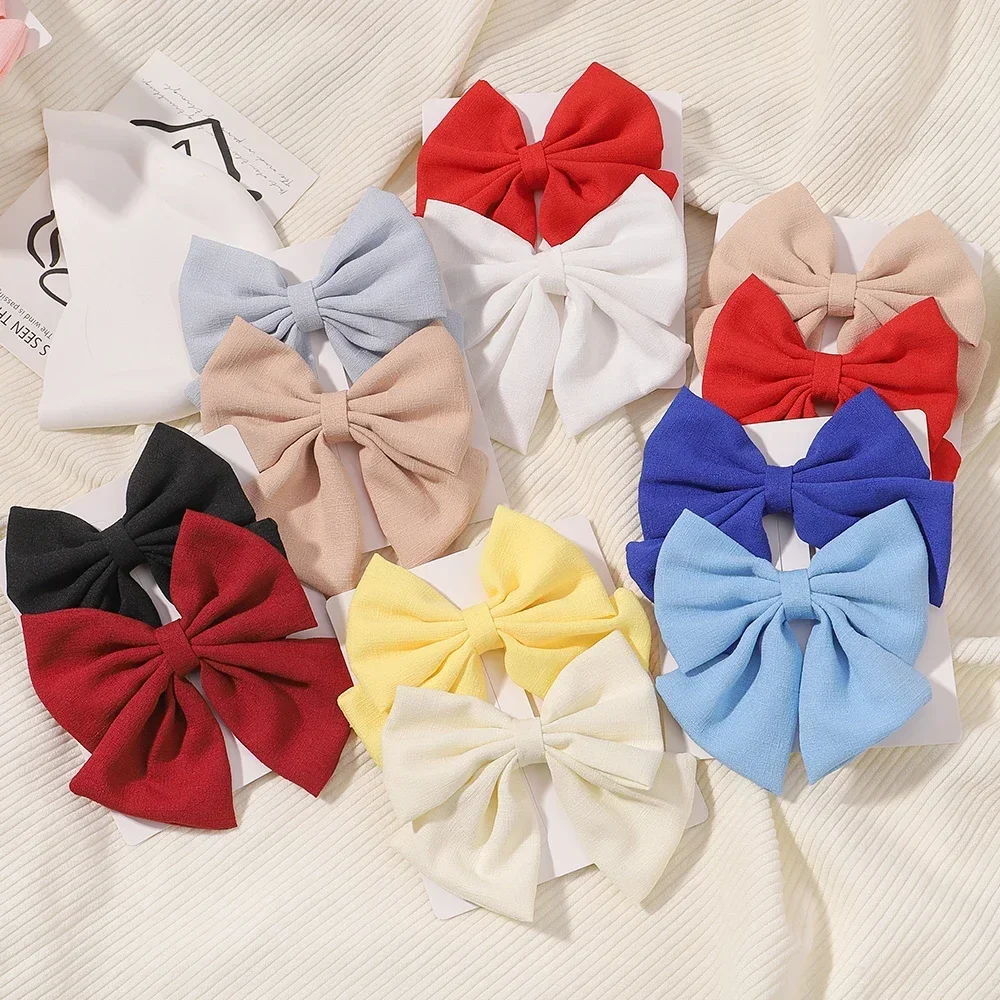 2 ชิ้น/เซ็ต 4.5 "Cheer Bow คลิปผมสําหรับเด็กน่ารัก Grosgrain ริบบิ้น Hairgripes สาวที่ละเอียดอ่อน Bowknot HairPins เด็ก Headwear ชุด