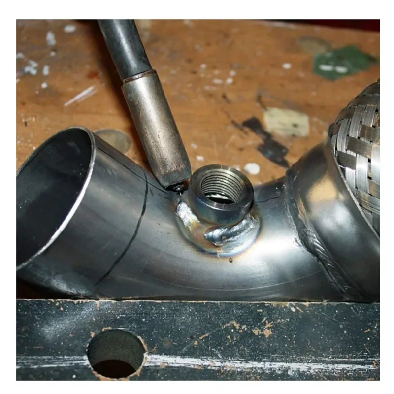 O2 sensor bung aço inoxidável montagem de oxigênio pólos e plugues adaptador m18 x 1.5 rosca entalhada estilo escape solda em bung com