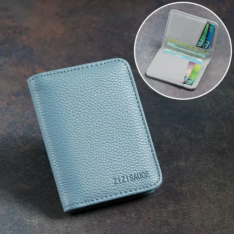 マルチカードスロットソリッドカラーポータブルレザーカードケースユニバーサル銀行クレジットカード ID バスカードホルダートラベルオーガナイザー財布