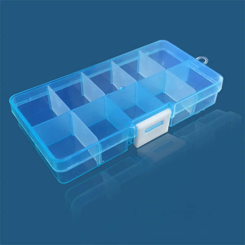 10 Grid Transparent Fixed With Slot Beaded Anti-string Grid Plastic Storage Box Jewelry Classification Parts Division Box