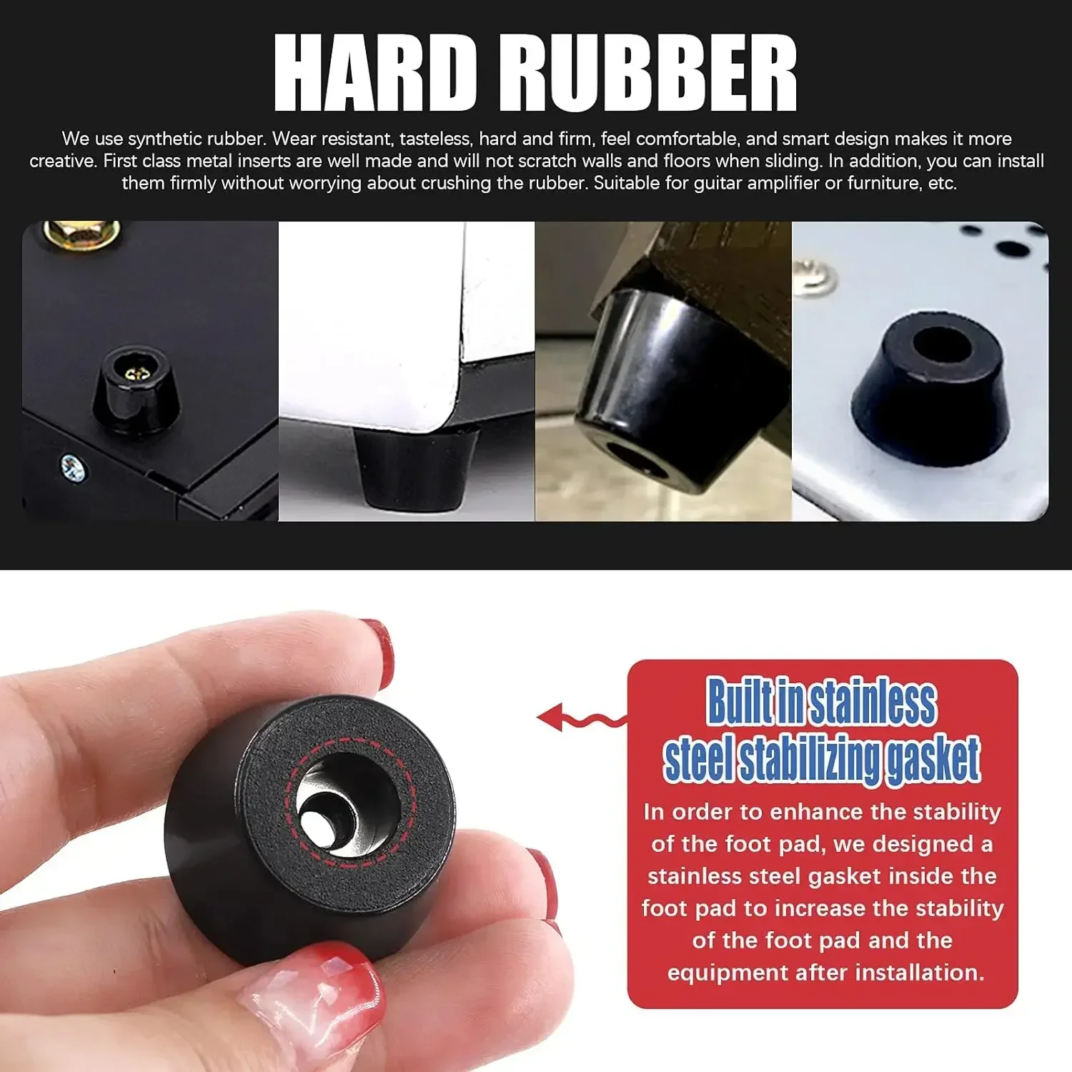 8/40PCS Anti SLIP เฟอร์นิเจอร์เท้าลําโพงสีดําตู้โต๊ะกล่อง Conical ยาง Shock Pad Protector ชิ้นส่วนเฟอร์นิเจอร์