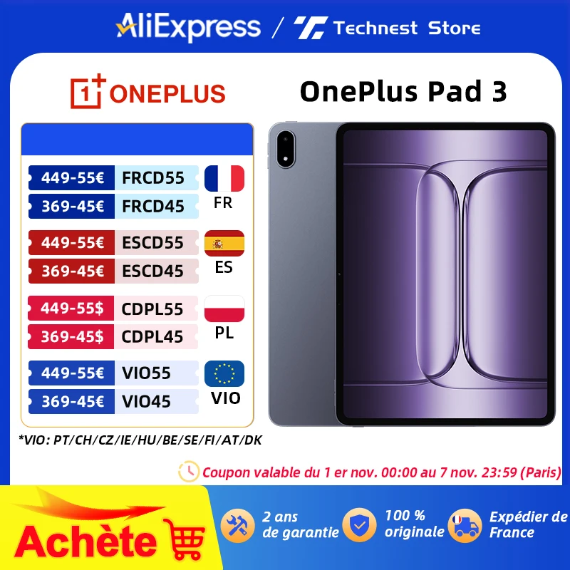 Versión Global OnePlus Pad 3 Snapdragon 8 Elite 13,2 pulgadas 144Hz 3,4K pantalla 12140mAh batería 13MP cámara trasera 80W carga
