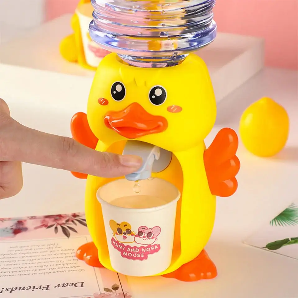 Mini distributore d'acqua doppio per bambini, simpatico acqua, succo, latte, fontana, simulazione, giocattoli da cucina per ragazzi e ragazze, regalo