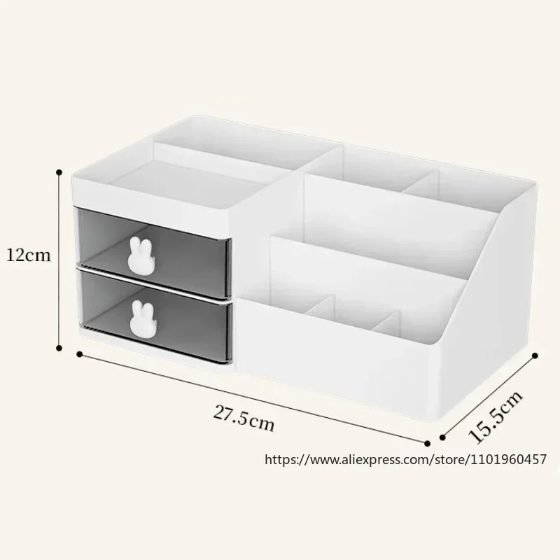 Large Capacity Cosmetic Storage Box Makeup Drawer Organizer Skincare Makeup Stationery Storage Box for Dressing Table Desktop