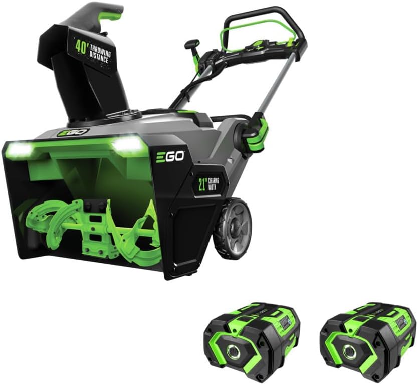 SNT2114 Peak Power 56-Volt 21-Inch Snow Blower with Steel Auger, (2) 7.5Ah Batteries and Dual-Port Charger Included