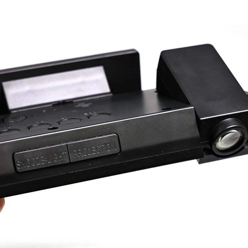 Luminous Silent Multi-function Projection Alarm Clock with Large LED Screen - Perfect for Home and Office Use