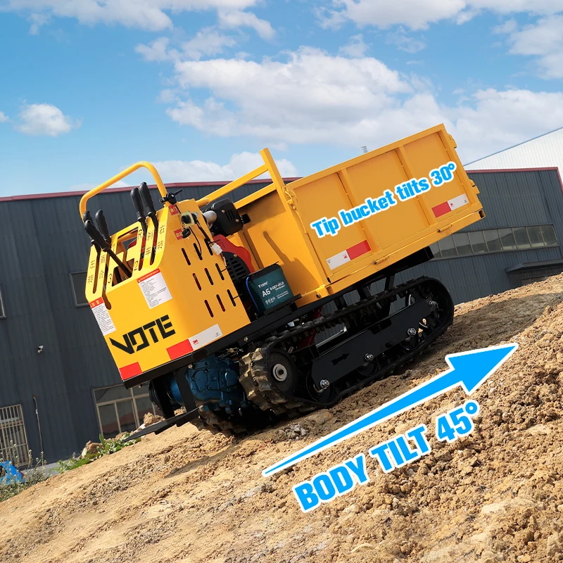 Chinese Mini Crawler Transporter  Manufacturer Farm And Garden Use  Asoline Tracked Dumper High Efficiency Hydraulic Dump Truck