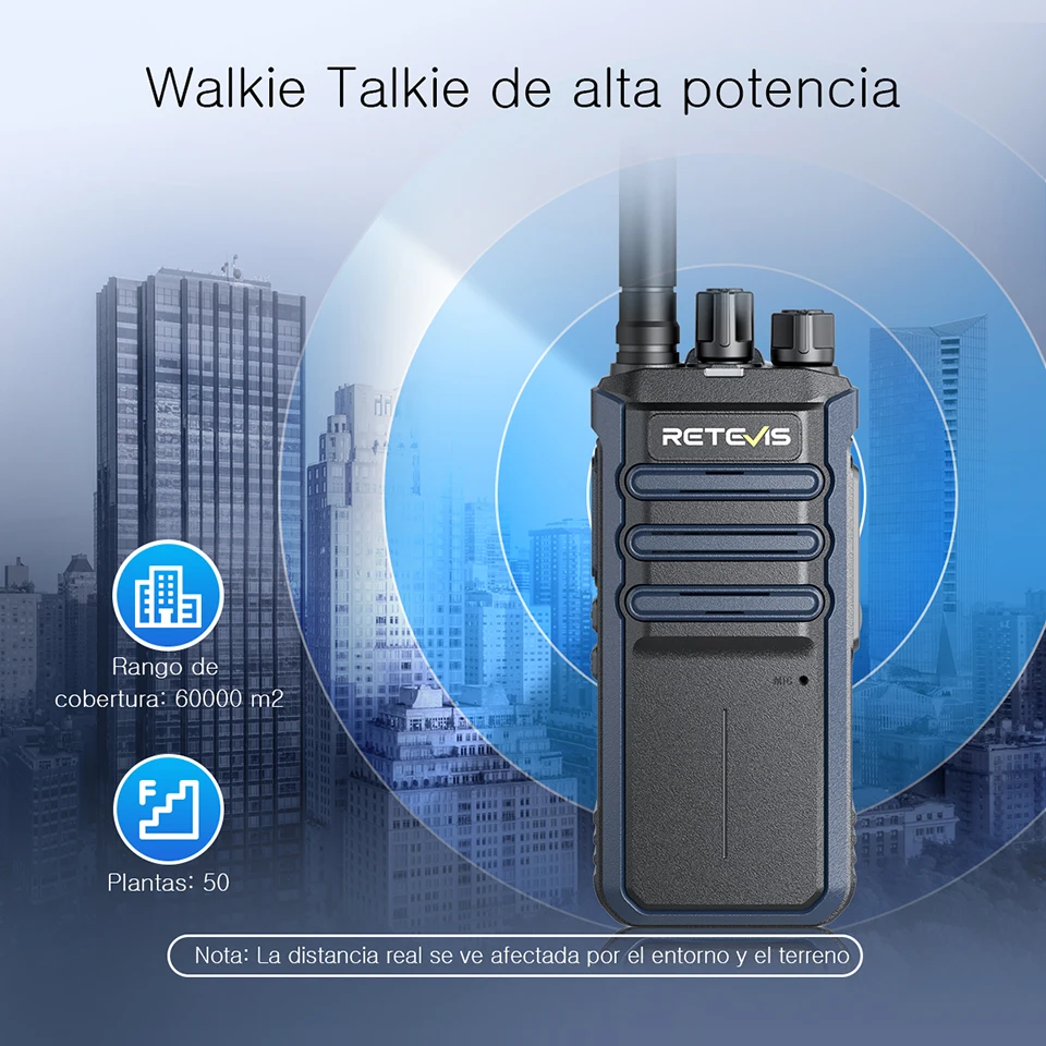 Retevis RT86A Walkie Talkie Radio, radio de emergencia walkie-talkie de alta resistencia, comunicación de largo alcance, 2 uds radio comunicador intercomunicador de largo alcance