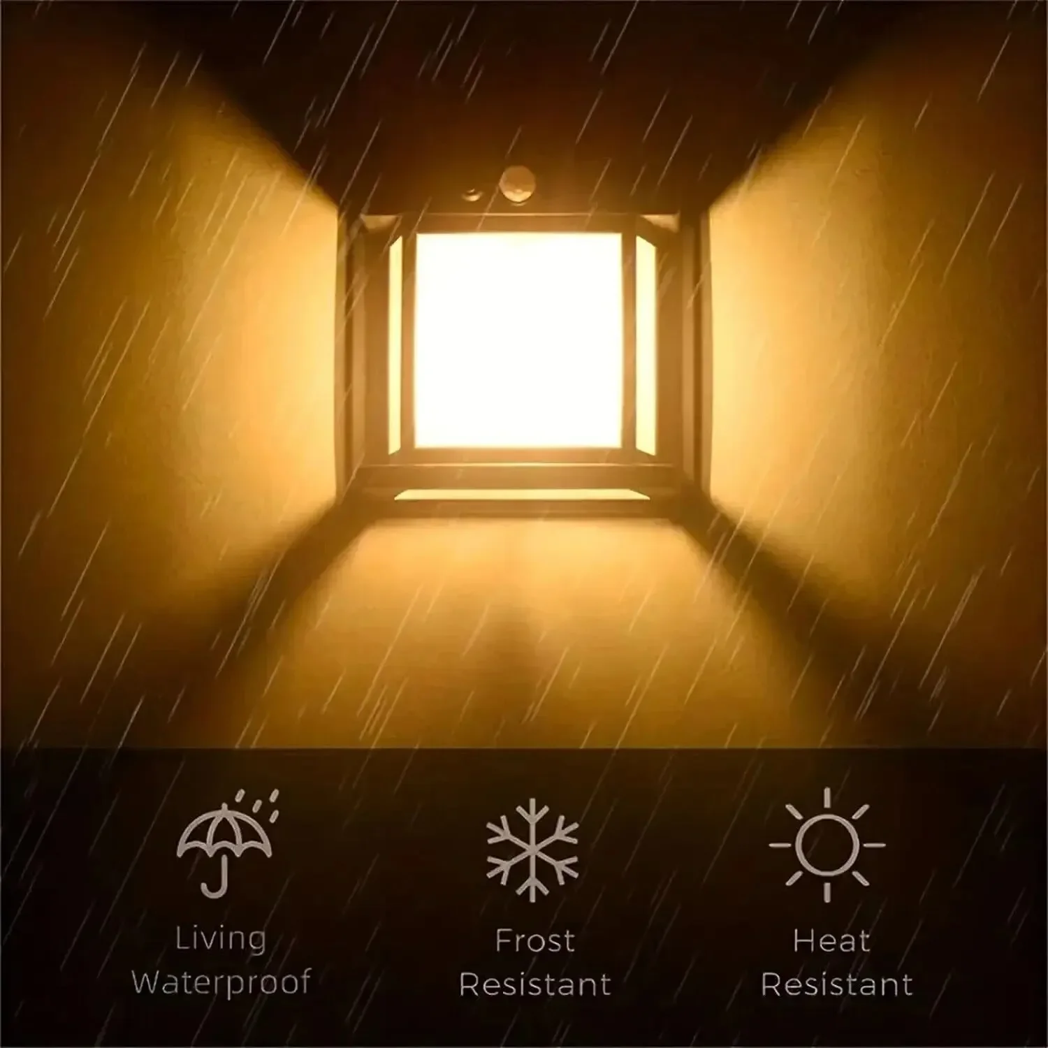 Lampada da notte solare al tungsteno Lampada da parete con sensore di movimento intelligente 3 modalità di illuminazione Lanterna impermeabile per decorazione del giardino del cortile