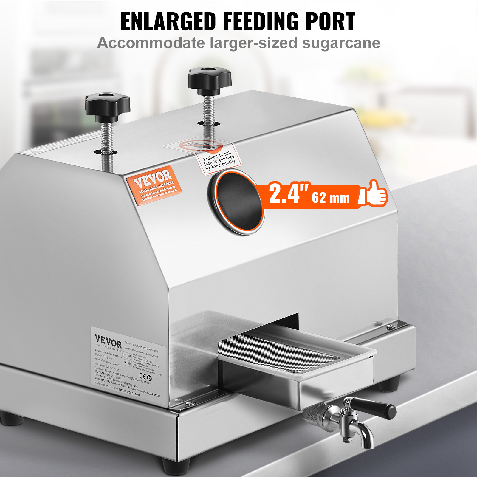 SucceBuy Commerciële Suikerriet Juicer Handmatige Fruit Juicer Machine met 3 RVS Rollers Extractor voor Commerciële & Thuis