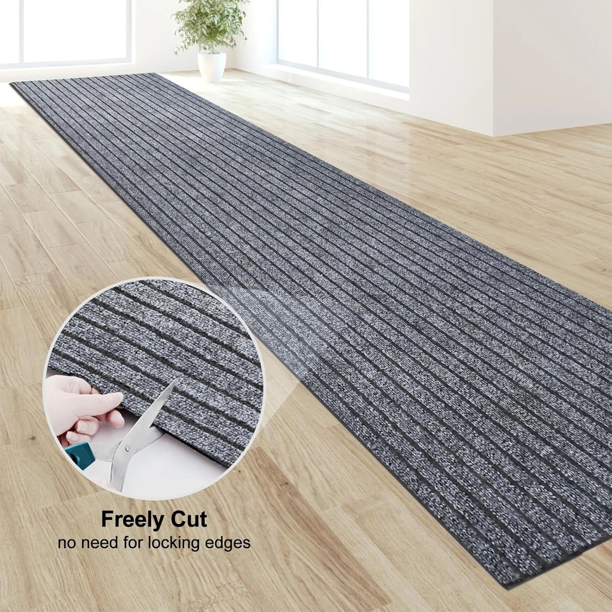 Alfombra antideslizante para puerta, alfombra de cocina a rayas de color sólido, fácil de limpiar, adecuada para pasillo, cocina, baño