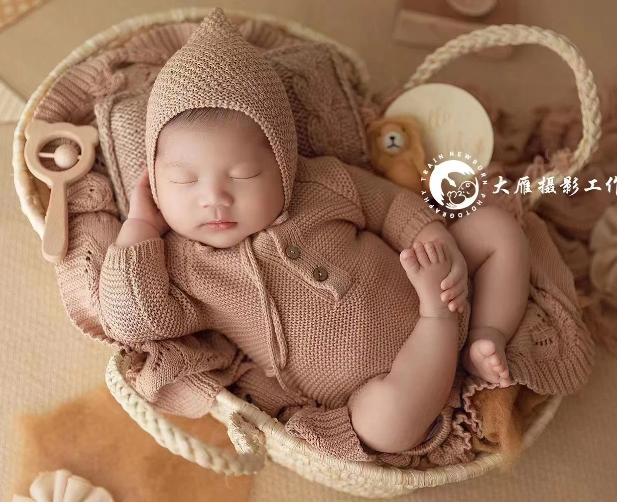 paille panier newborn photography props nouveau-né posant nid accesoire photographie bébé lit bebe shooting nouveau né panier bebe with handles accessoires photo nouveau né  Panier nouveau-né photo nouveau né