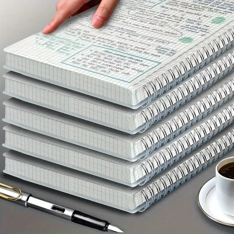 Bloc de notas de cuadrícula A5, cuadernos en espiral, libro de bocetos, Agenda, cuaderno de dibujo, cuadernos de escritura, suministros escolares de oficina