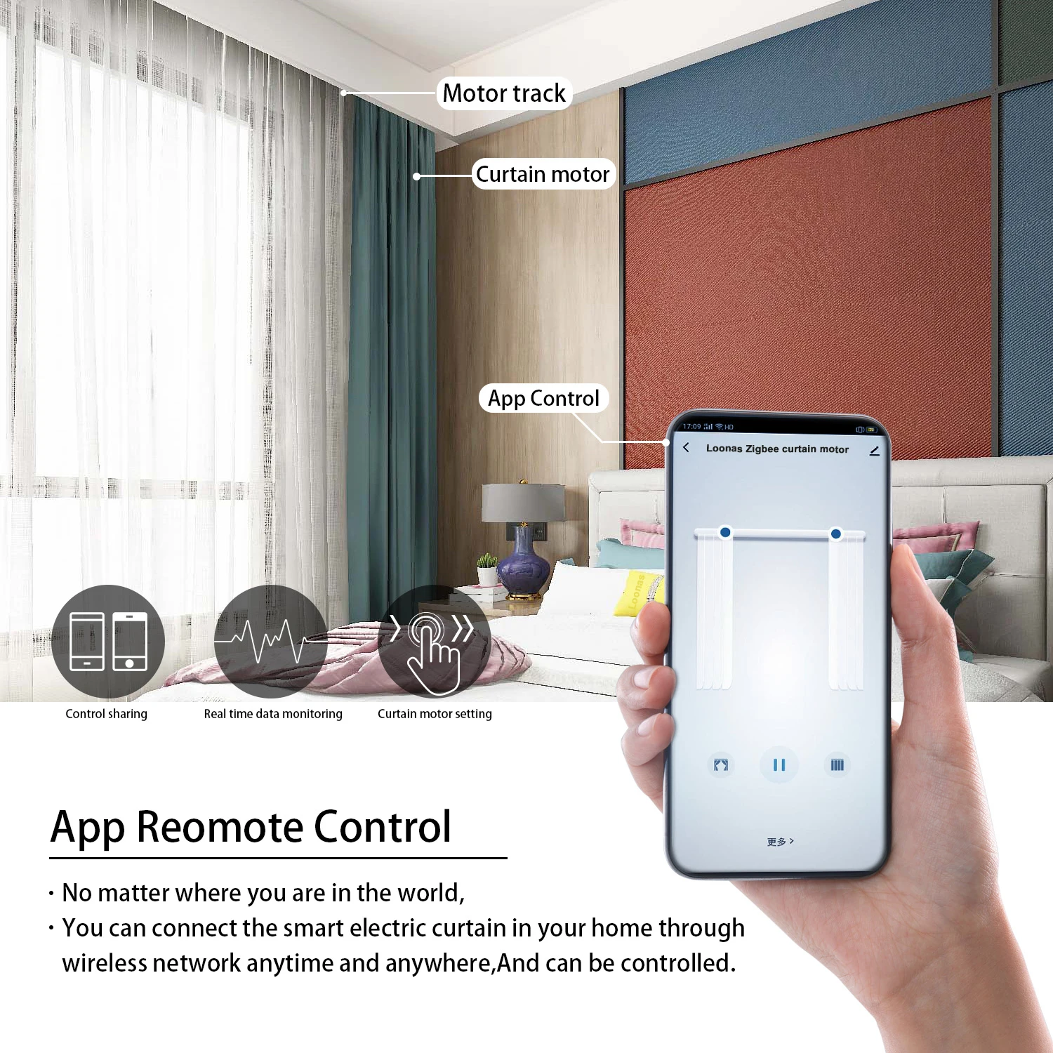 Cornisa eléctrica 3rd G más corta, Motor de cortina inteligente Tuya Zigbee Electronic Cornice, sistema automático, Riel, compatible con Alexa, asistente de Google, Smartthings