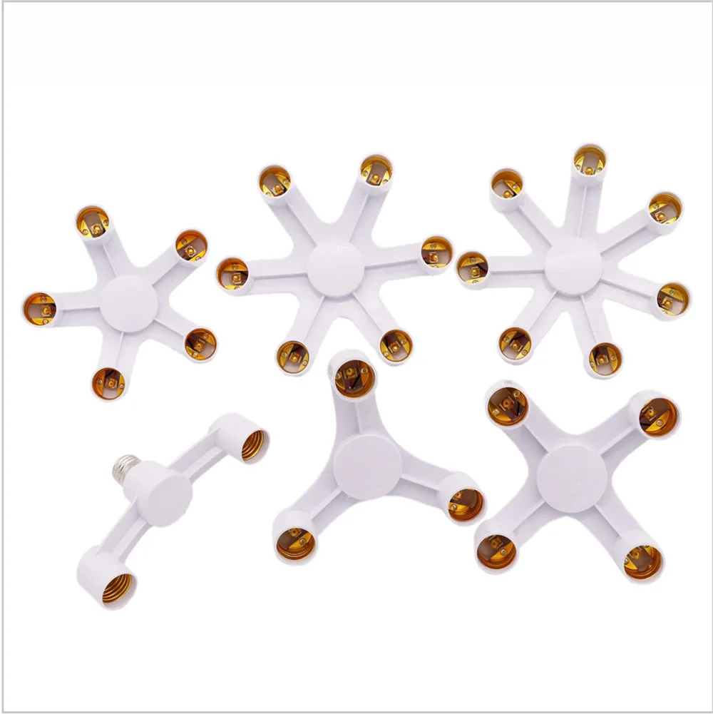 Répartiteur de douille de Base E27 E27 à E27 EU, support de lampe d'ampoule LED 2 en 1/3 en 1/4 en 1/5 en 1/6 en 1, douille de lampe LED, support adaptateur d'ampoule