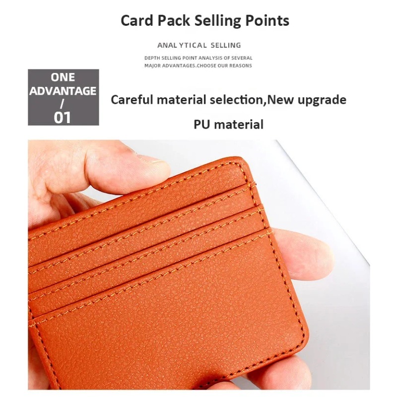 Portafoglio minimalista sottile, portafogli con tasca frontale, blocco RFID, porta carte di credito per uomo e donna