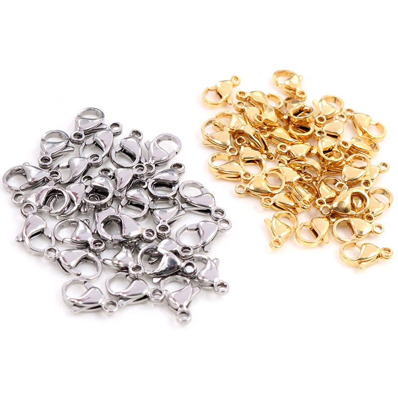 30 Cái/lốc 12*7 Mm 10*5 Mm Thép Không Gỉ Mạ Vàng Tôm Hùm Khóa Móc Vòng Cổ & vòng Tay Chuỗi Tự Làm Trang Sức Thời Trang Những Phát Hiện