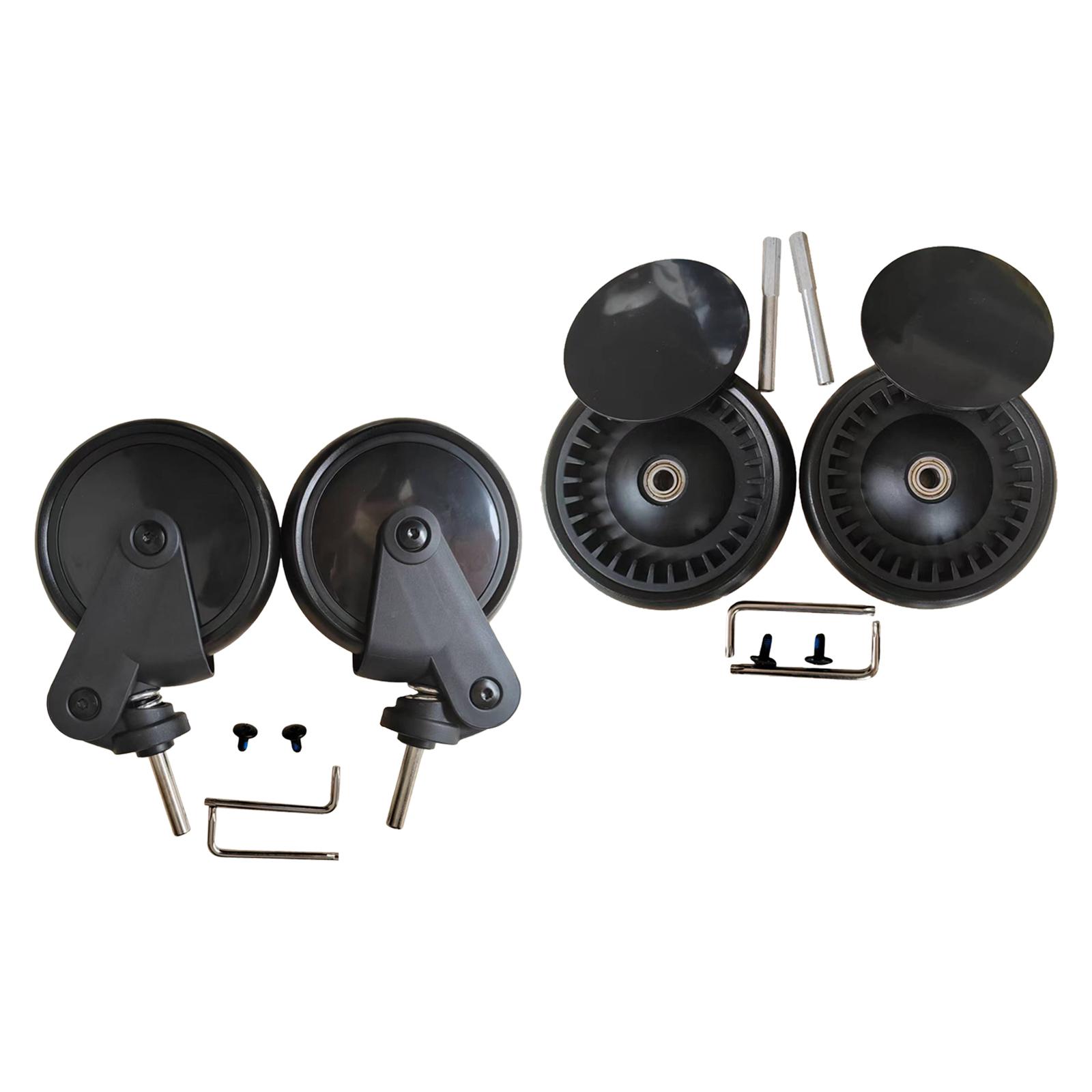 Stroller Wheel Upgrade Parts Rubber with Wrench, Screws Replace Tire Durable Easy to Install Pram Infant Carriage Accs Pushchair