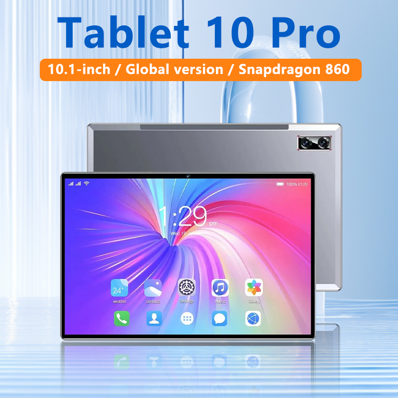 Tableta Original 10 Pro pantalla HD de 10,1 pulgadas 8GB + 256GB Android 11 cara desbloqueada 6000mAh batería de gran capacidad Snapdragon 860