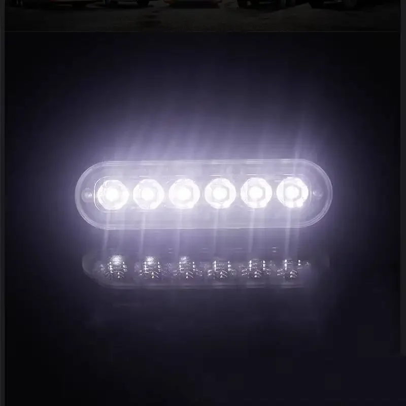 2 Stuks 12 V-24 V Mist Werk Od Off-Road Auto Externe Verlichting Wit 6 Smd Led indicator Licht Staart Achterlichten