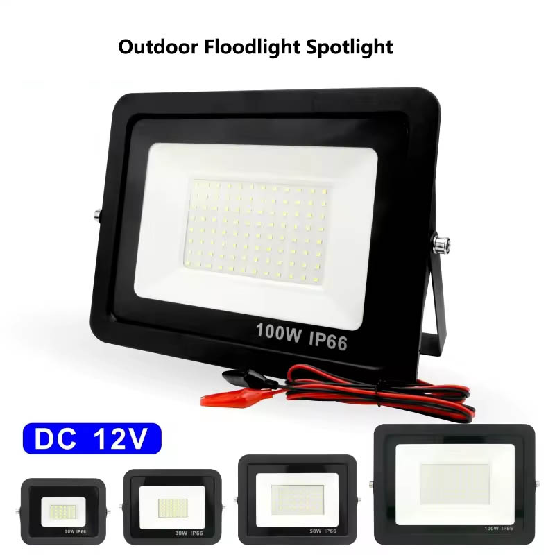 DC12V Led Flood Light 20W 30W 50W Outdoor Floodlight Spotlight IP66 Waterproof Light Reflector Portable 12 Volt Led Lights