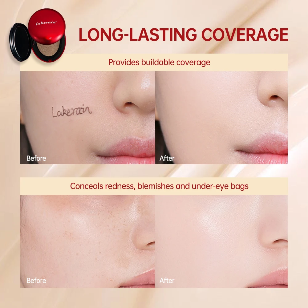 Fondotinta cuscino super fit a lunga durata da 72 ore, copertura totale, correttore impermeabile a lunga durata, trucco semi-opaco a 9 colori
