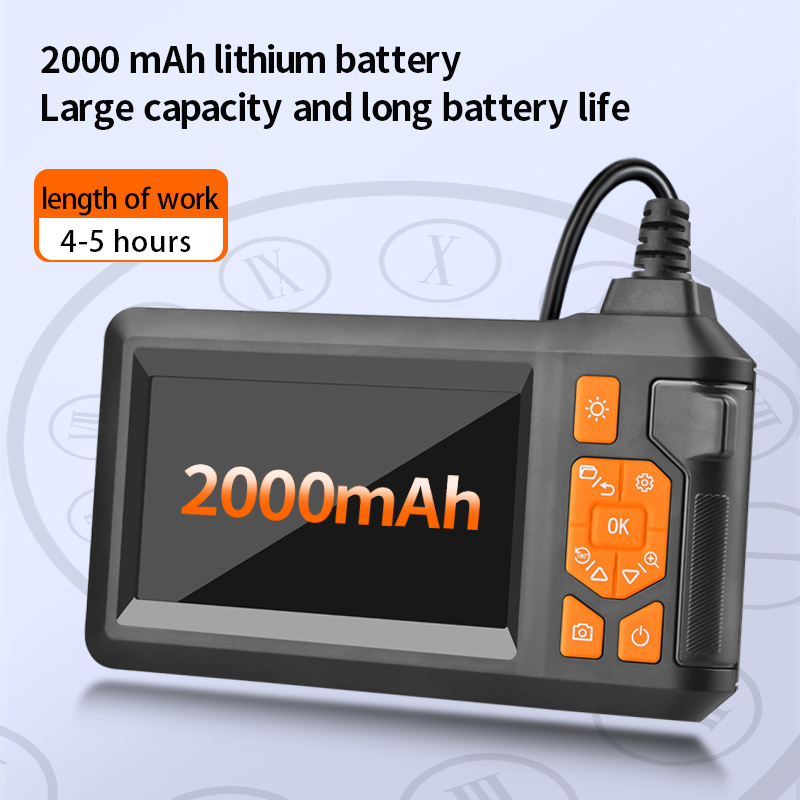 DuaI-endoscopio Industrial con lente, boroscopio de mano IPS de 4,3 pulgadas, cámara de alcantarillado IP67, impermeable, cámara de serpiente con 8 luces LED