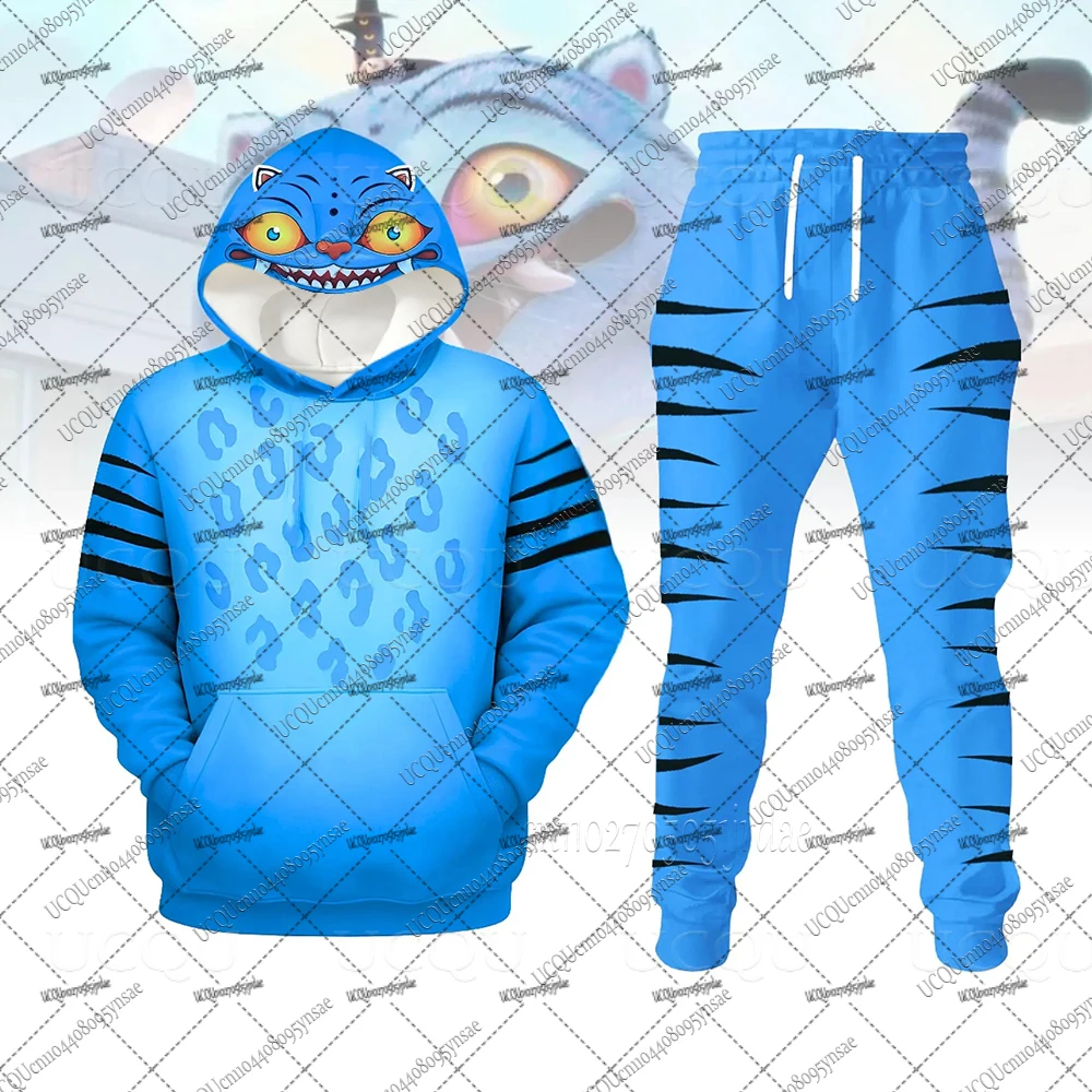 Kpop Dämon Jäger Derpy Tiger Cosplay Hoodies + Lange Hosen Anzüge Herbst Winter Trainingsanzug Sets Für Männer Halloween/Weihnachten Outfits