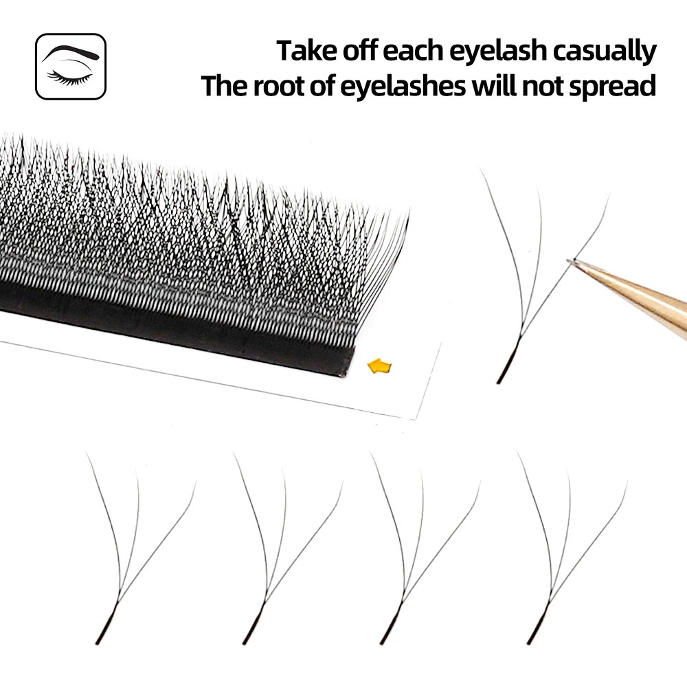 LAIYANUO W Shaped Bloom 2D 3D 4D 5D 6D 7D 8D Automatic Flowering Premade Fans Eyelashes Extensions Natural yy Individual Lashes