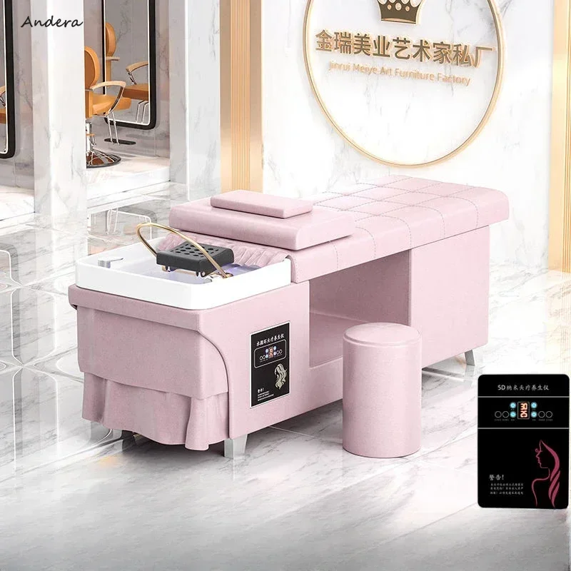 Cama profissional para cuidados capilares e shampoo - Para barbearias, salões de beleza e salões de cabeleireiro