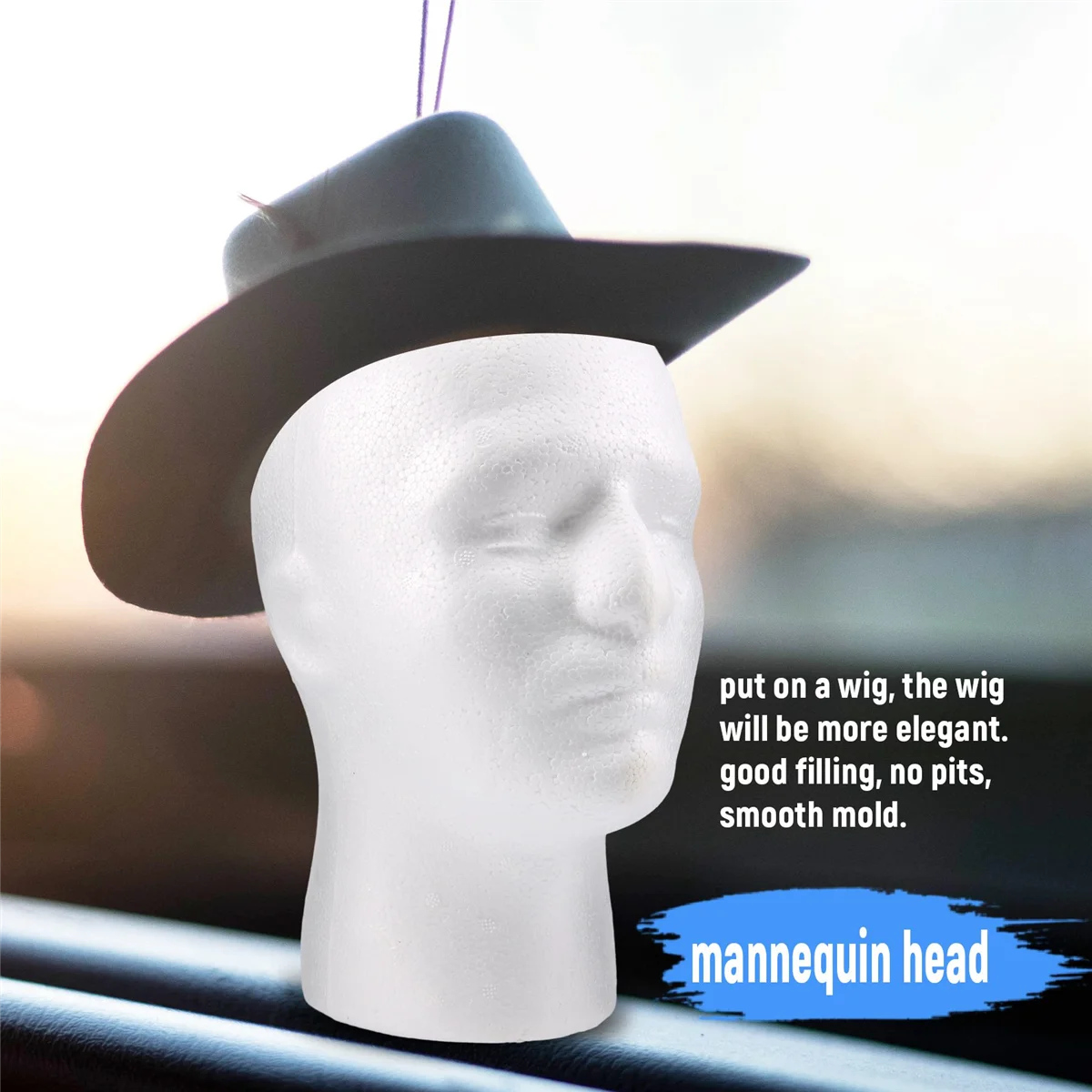 Männliche Perücke Display Kosmeto logie Mannequin Kopf stehen Modell Schaum weiß