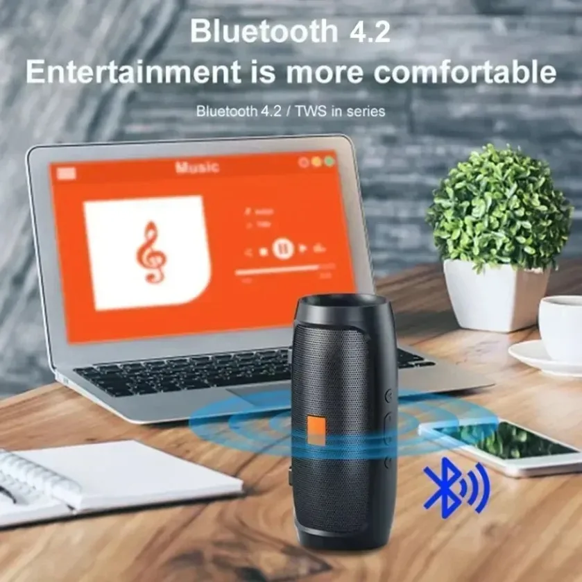XIKCU Dual Speaker Bluetooth Speaker Stereo Outdoor Tfusb Playback Fm Voice Broadcasting Portable Subwoofer 50 Wireless Speaker