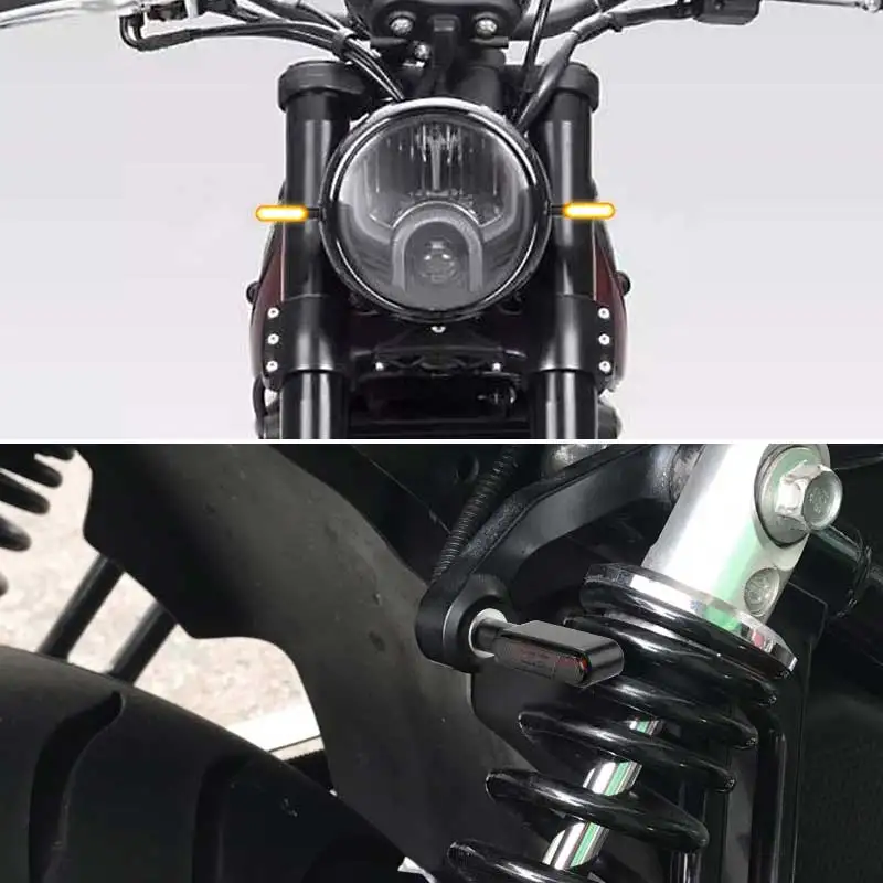 Blalion-ミニLEDモーターサイクルウインカー,12V,琥珀色の点滅ライト,モーターサイクルアクセサリー