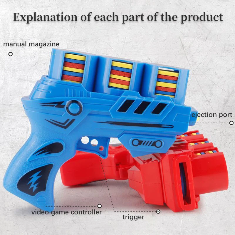 Soft Bullet ปืนของเล่นเด็กปืนบินของเล่นความปลอดภัย EVA Soft Bullet Foam Disc Launcher ปืน Parent-Child Interaction เกมของเล่น