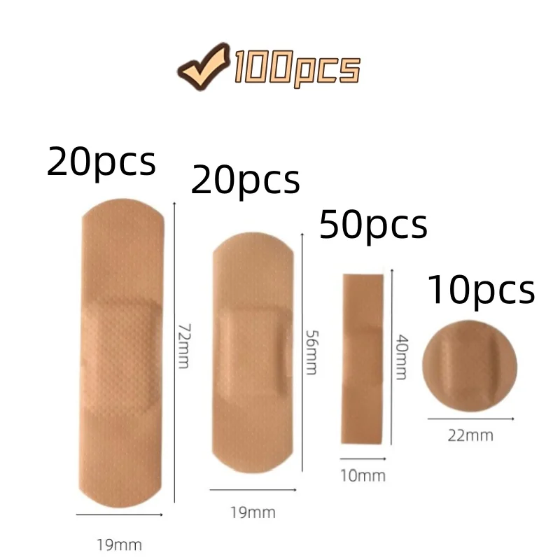 100 ชิ้น/ล็อต Breathable Band Aid ผ้าพันแผลกันน้ํา First Aid Wound Dressing เทปการแพทย์แผลพลาสเตอร์ชุดฉุกเฉินผ้าพันแผล