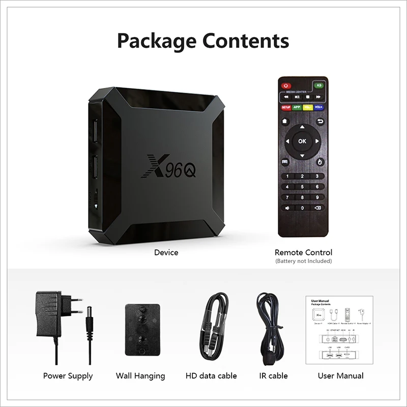 X96Q Media Player 4GB 64GB Android 10.0 TV Box Allwinner H313 Quad Core 4K 2.4G Wifi 1GB 8GB Set Top Box