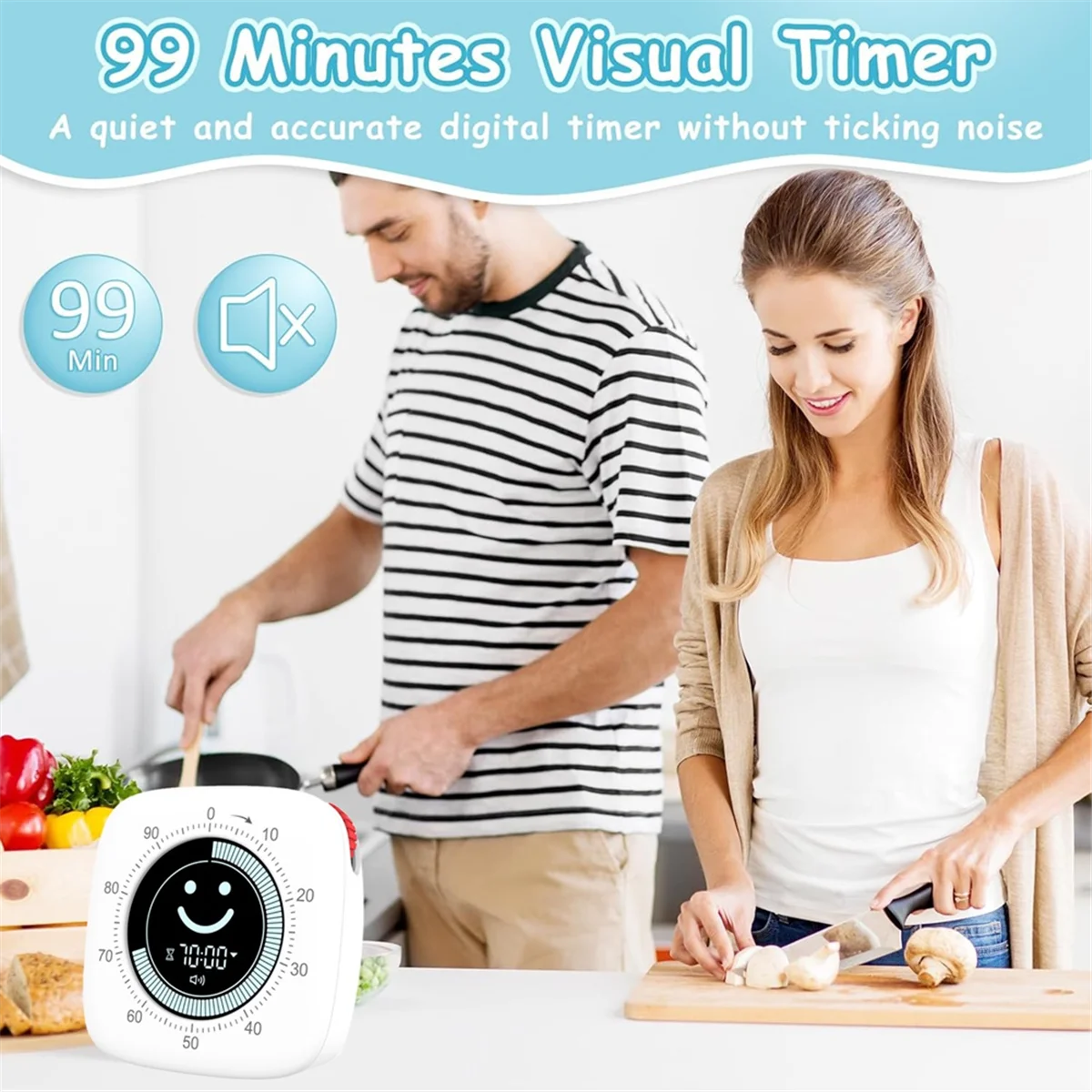 A72P Timer, Digital , Magnetic Kitchen Timer for Cooking, Pomodoro for Classroom,Visual Desk Timer