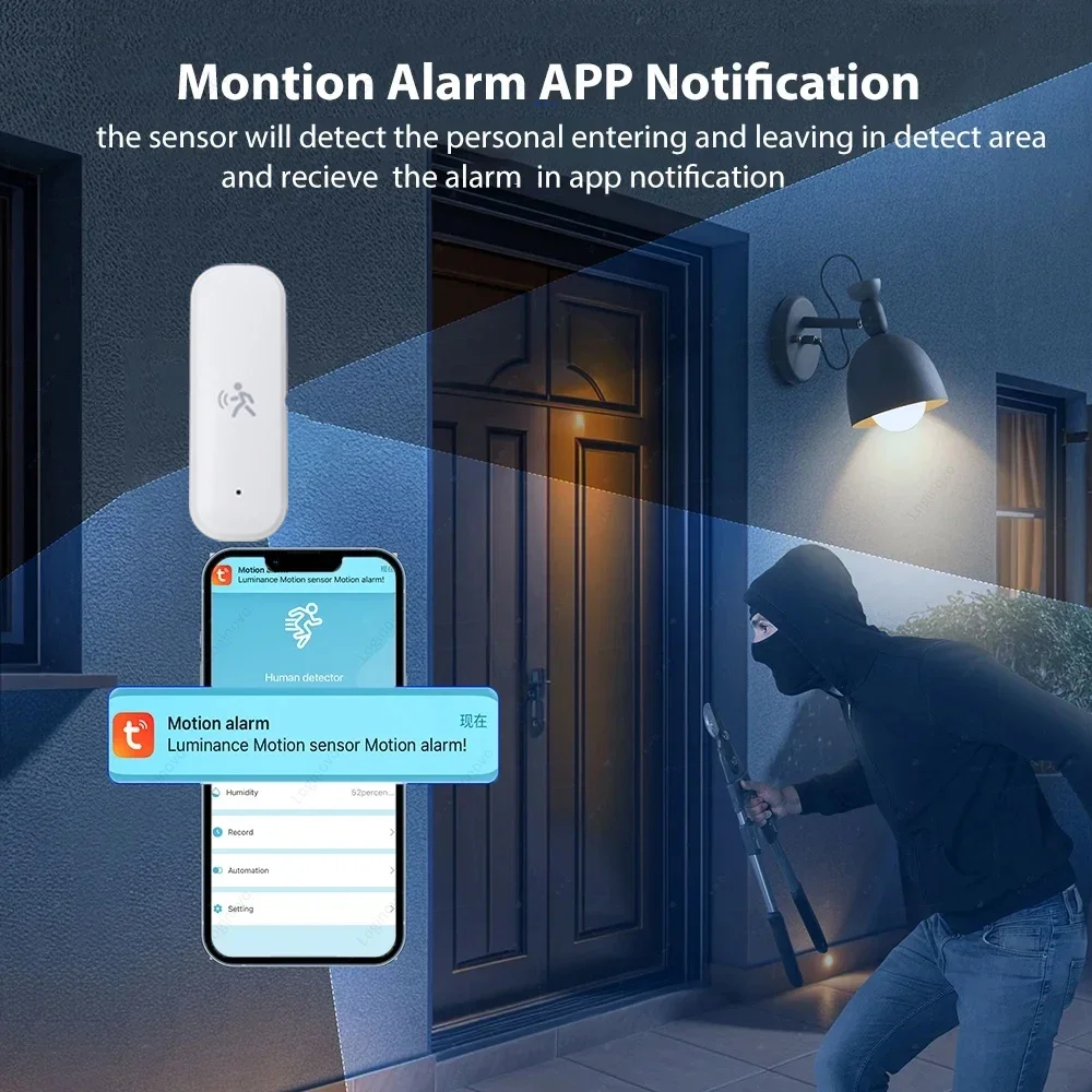 Zigbee 10G MmWave Radar Motion Sensor Menschlicher Detektor mit Beleuchtungsstärke Temperatur Feuchtigkeit Sensor Unterstützung Tuya Zigbee2MQTT