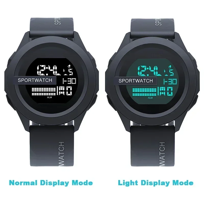 Reloj deportivo para hombre, reloj de pulsera Digital, cronómetro luminoso con fecha y semana, reloj electrónico resistente al agua para hombre, nuevo