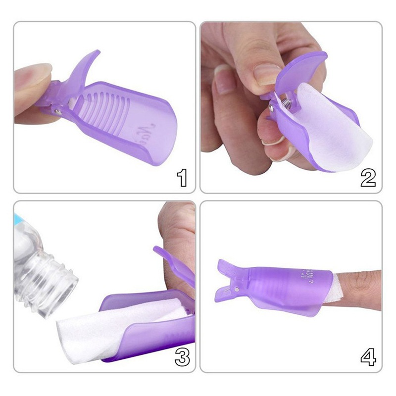 マニキュアリムーバークリップ 10個 再利用可能なソークオフジェル プラスチック ネイルアート ソークオフクリップキャップ UVジェルポリッシュ