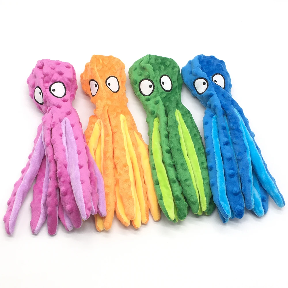 สัตว์เลี้ยงของเล่นตุ๊กตาแมวสุนัข Squeaker Squeaky Octopus SHELL ของเล่นกัดลูกสุนัข Interactive การฝึกอบรมทําความสะอาดฟัน Chew ของเล่น