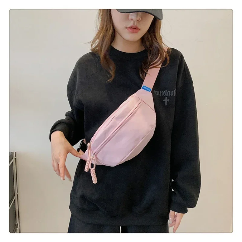 女性、オックスフォードジッパー、高品質、用途の広いバッグ用のモノクロウエストパック、2024