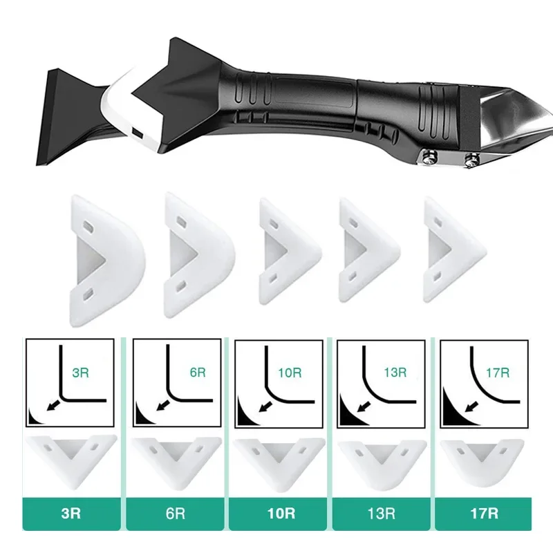 5 In1 ชุดเครื่องมือซิลิโคนเกรียง Scraper Corner Finisher Sealant Grout Scraper สําหรับห้องครัวห้องน้ํา Window Sink Joint